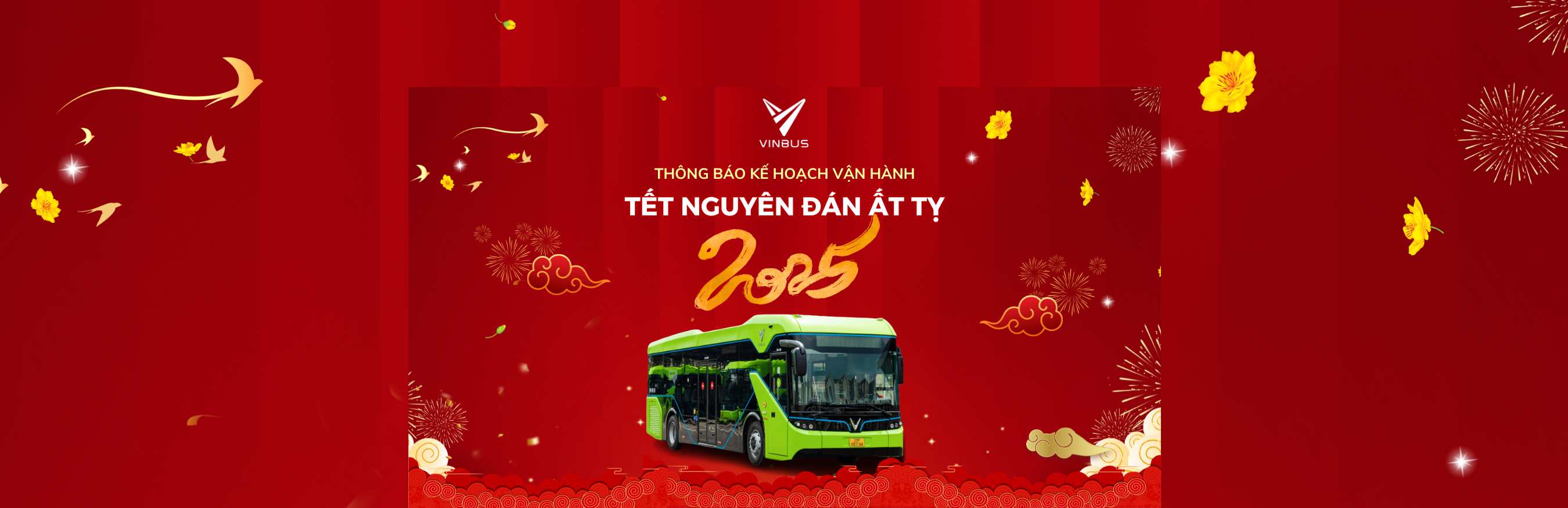 VinBus xin Thông báo: Kế hoạch vận hành xe buýt điện Tết Nguyên đán Ất Tỵ 2025